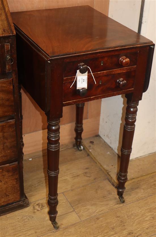 A Regency mahogany drop flap work table W.41cm